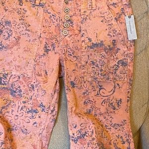 Anthropologie pink patterned pants